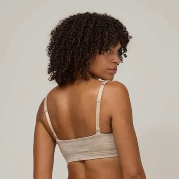 Wool& Size L Roam Convertible Wrap Bra Merino Wool Oatmeal Heather - Picture 2 of 6